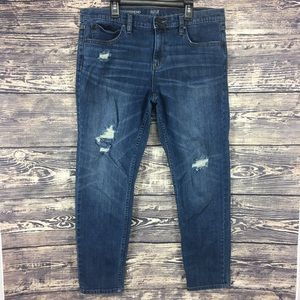 a.n.a. Distressed Skinny Cropped Jeans Size 10